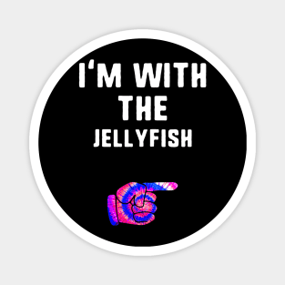 I'm With Jellyfish Ie Dye Halloween Matching Couple Costume Magnet